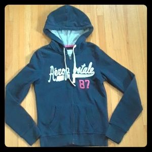 Navy Blue Aeropostale Zip-up Hoodie
